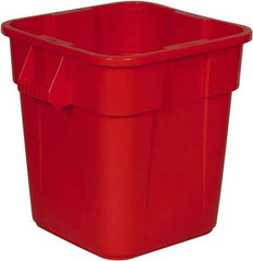 Rubbermaid - 28 Gal Red Square Trash Can - Polyethylene, 572mm High x 546.1mm Long x 546.1mm Wide - Industrial Tool & Supply