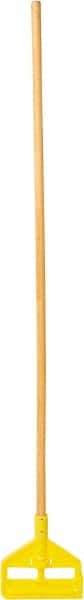 Rubbermaid - 54" Standard Hardwood Clamp Jaw Mop Handle - 1" Mop Head Band, Plastic Connector, Use with Wet Mops - Industrial Tool & Supply