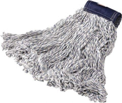 Rubbermaid - Blue Head Band, Large Blended Fiber Loop End Mop Pad - Quick Change Connection - Industrial Tool & Supply