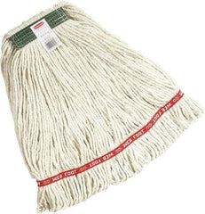 Rubbermaid - Green Head Band, Medium Blended Fiber Loop End Mop Head - 4 Ply, Screw On Connection - Industrial Tool & Supply