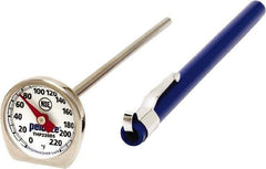 Rubbermaid - 0 to 220°F, Dial Pocket Thermometer - Stainless Steel - Industrial Tool & Supply
