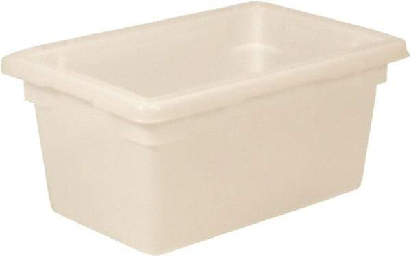 Rubbermaid - Rectangular, White Polyethylene Food Tote Box - 9" High x 12" Wide x 18" Long, with Snap-On Lid - Industrial Tool & Supply