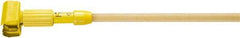 Rubbermaid - 54" Standard Hardwood Clamp Jaw Mop Handle - 5" Mop Head Band, Plastic Connector, Use with Wet Mops - Industrial Tool & Supply