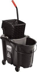 Rubbermaid - 35 Qt Plastic Steel Bucket & Wringer - 510.54mm Long x 927.1mm High x 398.78mm Wide, Black - Industrial Tool & Supply