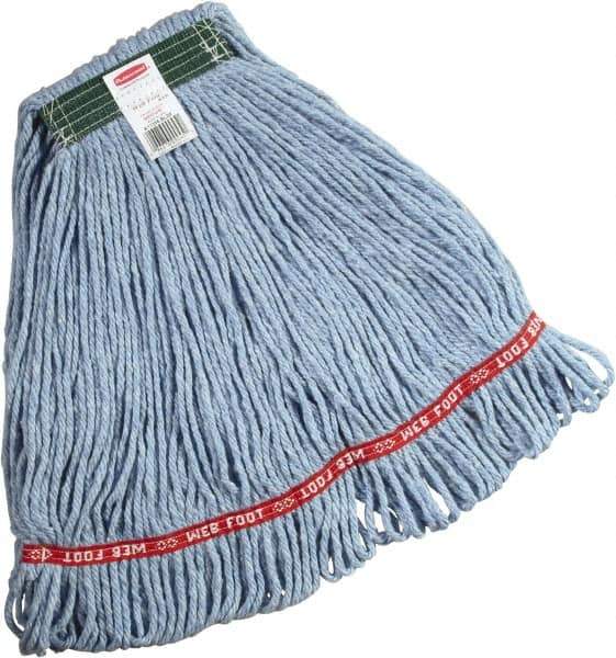 Rubbermaid - Green Head Band, Medium Blended Fiber Loop End Mop Head - 4 Ply, Clamp Jaw Connection, Use for General Purpose - Industrial Tool & Supply