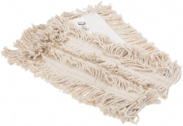 Rubbermaid - 36" Long x 5" Wide Cotton Dust Mop Head - Envelope Connection, White, Cut-End Head - Industrial Tool & Supply