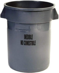 Rubbermaid - Round, Gray Food Storage Container - 27.3" High x 22" Wide - Industrial Tool & Supply