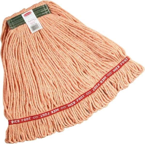 Rubbermaid - 1" Green Head Band, Medium Blended Fiber Loop End Mop Head - 4 Ply, Side Loading Connection, Use for Finishing - Industrial Tool & Supply