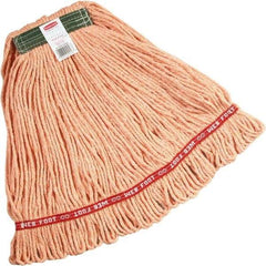 Rubbermaid - 1" Green Head Band, Medium Blended Fiber Loop End Mop Head - 4 Ply, Side Loading Connection, Use for Finishing - Industrial Tool & Supply