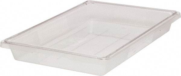 Rubbermaid - Rectangular, Clear Polycarbonate Food Tote Box - 3-1/2" High x 12" Wide x 18" Long, with Snap-On Lid - Industrial Tool & Supply