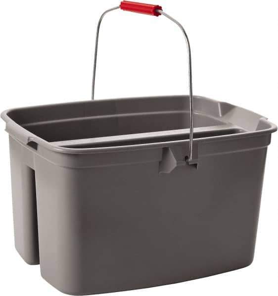 Rubbermaid - 19 Qt Double Pail - 18" Long x 10" High, Gray - Industrial Tool & Supply