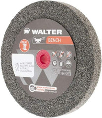 WALTER Surface Technologies - 36 Grit Aluminum Oxide Bench & Pedestal Grinding Wheel - 6" Diam x 1" Hole x 3/4" Thick, 4100 Max RPM, Coarse Grade, Vitrified Bond - Industrial Tool & Supply