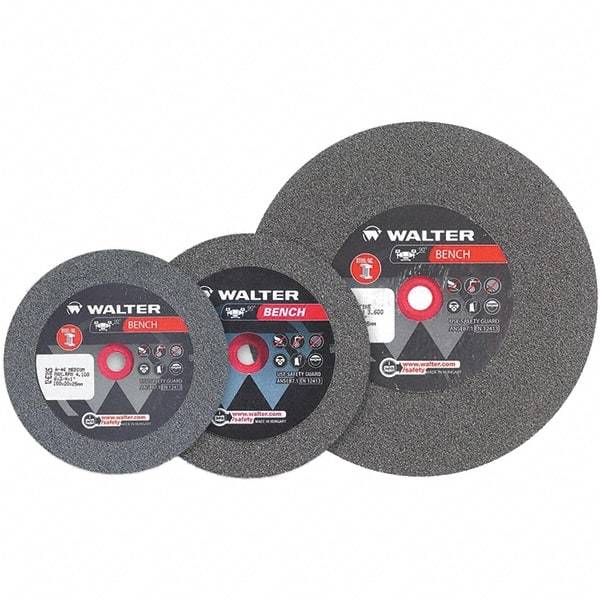 WALTER Surface Technologies - 36 Grit Aluminum Oxide Bench & Pedestal Grinding Wheel - 6" Diam x 1" Hole x 1" Thick, 4100 Max RPM, Coarse Grade, Vitrified Bond - Industrial Tool & Supply