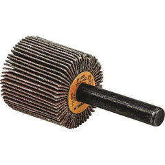 WALTER Surface Technologies - 1-1/2" Diam x 1" Face Width, Very Fine Aluminum Oxide Coated Mounted Flap Wheel - 1/4" Shank Mount, 240 Grit, Cloth Backing, 25,000 Max RPM - Industrial Tool & Supply