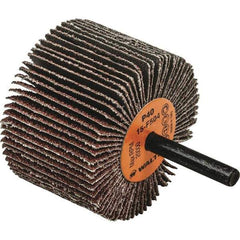 WALTER Surface Technologies - 2-1/2" Diam x 1-1/2" Face Width, Coarse Aluminum Oxide Coated Mounted Flap Wheel - 1/4" Shank Mount, 40 Grit, Cloth Backing, 20,000 Max RPM - Industrial Tool & Supply
