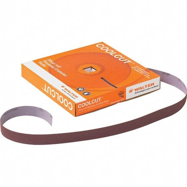 WALTER Surface Technologies - 1-1/2" x 50 Yd 60 Grit Aluminum Oxide Cloth Roll - J Weighted Backing - Industrial Tool & Supply