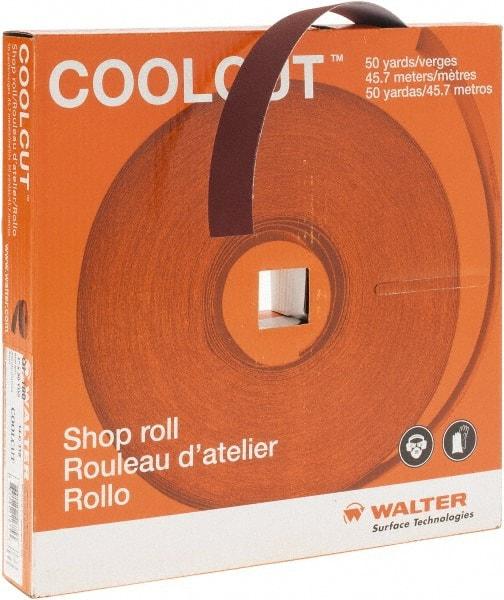 WALTER Surface Technologies - 1" x 50 Yd 180 Grit Aluminum Oxide Cloth Roll - J Weighted Backing - Industrial Tool & Supply