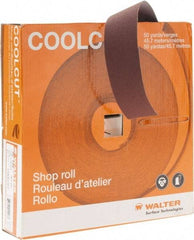 WALTER Surface Technologies - 1-1/2" x 50 Yd 120 Grit Aluminum Oxide Cloth Roll - J Weighted Backing - Industrial Tool & Supply