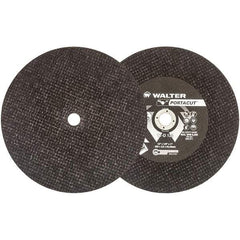 WALTER Surface Technologies - 12" 24 Grit Aluminum Oxide Cutoff Wheel - 1/8" Thick, 1" Arbor, 6,300 Max RPM, Use with Electric & Gas Powered Saws - Industrial Tool & Supply