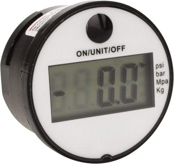 Kodiak Controls - 1-3/4" Dial, 1/8 Thread, 0-145 Scale Range, Pressure Gauge - Back Connection Mount, Accurate to 1% of Scale - Industrial Tool & Supply