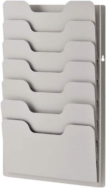 Sandusky Atlantic - 13-3/8" Wide x 2" Deep x 21-5/8" High, 7 Compartments, Steel Data Racks - Platinum, 12-5/8" Compartment Width x 3/4" Compartment Depth x 6-3/4" Compartment Height - Industrial Tool & Supply