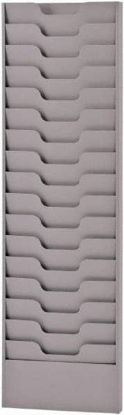 Sandusky Atlantic - 13-9/16" Wide x 2-3/16" Deep x 45-5/8" High, 16 Compartments, Steel Literature Holder - Platinum, 12-5/8" Compartment Width x 3/4" Compartment Depth x 6-3/4" Compartment Height - Industrial Tool & Supply