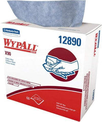 WypAll - X90 Dry Shop Towel/Industrial Wipes - Pop-Up, 16-3/4" x 8-1/4" Sheet Size, Blue - Industrial Tool & Supply