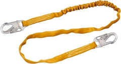 Miller - 6' Long, 310 Lb Capacity, 1 Leg Locking Snap Hook Harness Shock Absorbing Lanyard - 1-1/2" Diam, Polyester Webbing, Locking Snap Hook Anchorage Connection - Industrial Tool & Supply