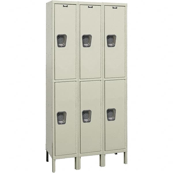 Hallowell - 6 Door, 2 Tier, Premium Wardrobe Lockers - Industrial Tool & Supply