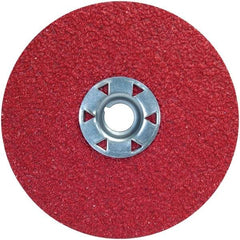 Norton - 4-1/2" Diam 5/8-11 Threaded Hole 60 Grit Fiber Disc - Ceramic Alumina, 11,000 Max RPM - Industrial Tool & Supply