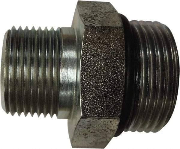 Parker - 1-5/16 - 12 x 1 Male Thread, Stainless Steel Industrial Pipe Hex Nipple - Male SAE-ORB x Male NPTF, 5,400 psi - Industrial Tool & Supply