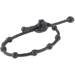 Interstate - 8" Long Black Rubber Standard Cable Tie - 10 Lb Tensile Strength, 2" Max Bundle Diam - Industrial Tool & Supply