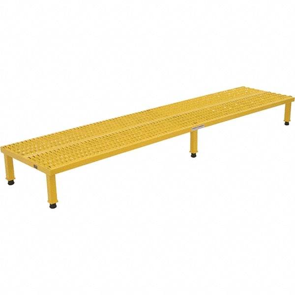 Vestil - 9" High x 24" Wide x 96" Deep, Yellow Step Stand - Steel, 500 Lb Capacity - Industrial Tool & Supply
