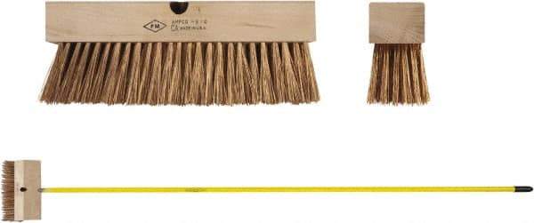 Ampco - 12" General Purpose Phosphor Bronze Push Broom - 2-1/2" Bristle Length, Wood Block, Threaded Handle Connection, Handle Sold Separately - Industrial Tool & Supply