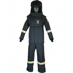Oberon - Size 3XL, 4 HRC, 12.5 oz Arc Flash Clothing Kit - 76 cal per Sq cm, Hood Protection, Bib Overalls - Industrial Tool & Supply