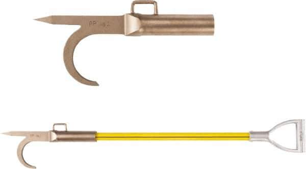 Ampco - 3 Lb Head Pike Pole with Hook - 48" OAL, 33" Long Handle, Fiberglass Straight Handle, 15" Long Head - Industrial Tool & Supply