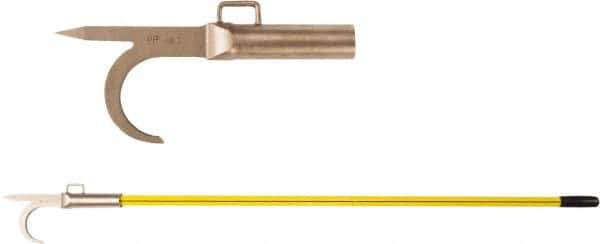 Ampco - 3 Lb Head Pike Pole with Hook - 96" OAL, 81" Long Handle, Fiberglass Straight Handle, 15" Long Head - Industrial Tool & Supply