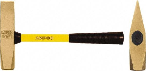 Ampco - 3 Lb Head Nonsparking Cutoff Hammer - 15" OAL, 15" Long Fiberglass Handle - Industrial Tool & Supply