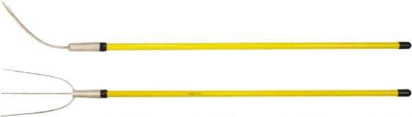 Ampco - Hay Fork with 54" Straight Fiberglass Handle - 7" Blade Width, 3 Tines, 11-1/2" Tine Length - Industrial Tool & Supply