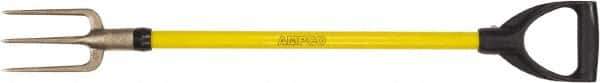 Ampco - Guncotton Fork with 29" Straight Fiberglass Handle - 6" Blade Width, 3 Tines, 9-1/2" Tine Length - Industrial Tool & Supply