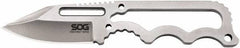 SOG Specialty Knives - 1-29/32" Long Blade, 5Cr15MoV Stainless Steel, Fine Edge, Fixed Blade Knife - 4.8" OAL, Stainless Steel Handle, Includes Hard Molded Nylon Sheath - Industrial Tool & Supply