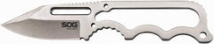 SOG Specialty Knives - 2-19/64" Long Blade, 5Cr15MoV Stainless Steel, Fine Edge, Fixed Blade Knife - 5.9" OAL, Stainless Steel Handle, Includes Hard Molded Nylon Sheath - Industrial Tool & Supply