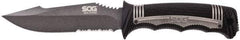 SOG Specialty Knives - 4-29/32" Long Blade, AUS-8 Stainless Steel, Partially Serrated, Fixed Blade Knife - 9.6" OAL, Includes Hard Molded Nylon Sheath - Industrial Tool & Supply