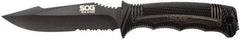 SOG Specialty Knives - 4-29/32" Long Blade, AUS-8 Stainless Steel, Partially Serrated, Fixed Blade Knife - 9.6" OAL, Includes Sheath - Industrial Tool & Supply