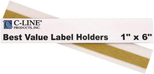 C-LINE - 6" Wide, Open Shelving Accessory/Component - Plastic, Clear Plastic Finish, 1" Long, Use with Shelves, Drawers, Files, Bins, & More - Industrial Tool & Supply