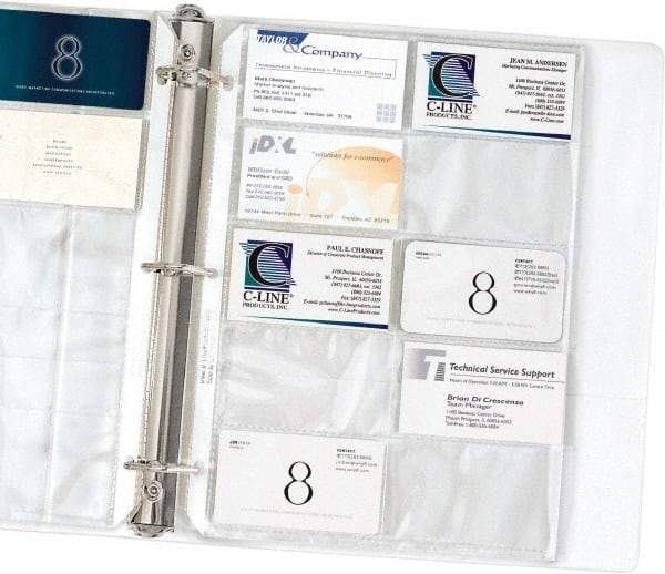 C-LINE - 10 Piece Clear Business Card/ID Protectors - 11-1/4" High x 8-1/8" Wide - Industrial Tool & Supply