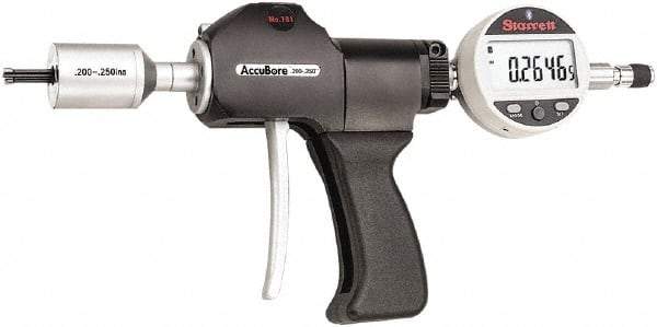 Starrett - Electronic Bore Gages Type: Pistol Grip Electronic Bore Gage Minimum Measurement (Decimal Inch): 0.2000 - Industrial Tool & Supply