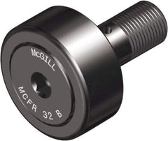 McGill - 85mm Roller Diam x 35mm Width, 30mm Stud Diam x 63mm Length, Crowned Sealed Stud Cam Follower with Hex - Steel, 32mm Thread Length, M30x1.5 Thread, 100mm OAL, 10,495 Lb Dynamic Cap, 19,694 Lb Static Cap - Industrial Tool & Supply