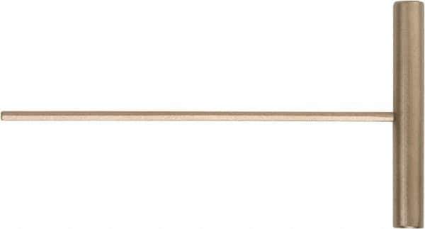 Ampco - 4mm Hex, T-Handle, Nonsparking Hex Key - 150mm OAL, Beryllium Copper Alloy & Nickel Aluminum Bronze, Metric System of Measurement - Industrial Tool & Supply