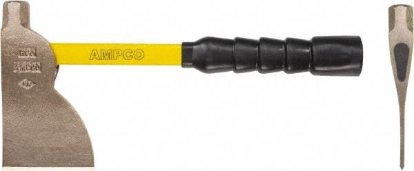 Ampco - 1-1/2 Lb Head Nonsparking Hatchet - 14" OAL, 4" Long Blade, 14" Long Handle, Fiberglass Cushion Grip Handle, 7" Long Head - Industrial Tool & Supply